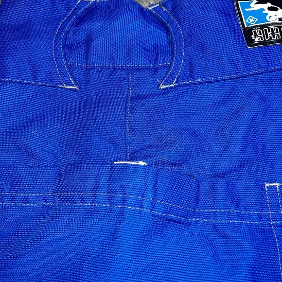 Vintage Kikwear Nylon Blue Wide Leg Pants size 32 Skater Rave Grunge drawstring - Picture 9 of 10